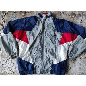 Vintage 80's Volleys Sport Nylon Windbreaker Full Zip  Red White Blue Sz Small